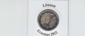 Litauen 2 € 2022, Erasmus, bankfrisch
