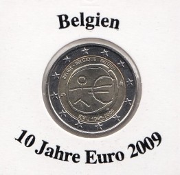 Belgien 2 € 2009, 10 Jahre Euro