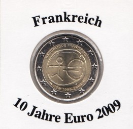 Frankreich 2 € 2009, 10 Jahre Euro