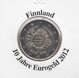 Finnland 2 € 2012, 10 Jahre Eurobargeld,