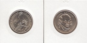 04 USA Präsidenten - Dollar 2007 , Madison, Buchstabe P