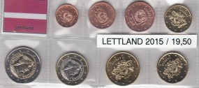 Lettland mix, Satz lose Ware, 1 Cent - 2 Euro, bankfrisch