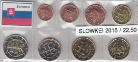 Slowakei 2015, Satz lose Ware, 1 Cent - 2 Euro, bankfrisch