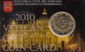Vatikan 50 Cent Benedikt 2010 in Coincard Nr. 1 / 2010