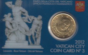 Vatikan 50 Cent Benedikt 2012 in Coincard Nr. 3