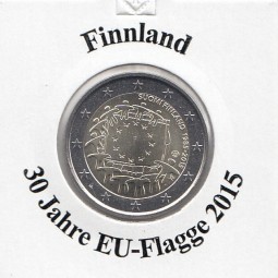 Finnland 2 € 2015 30 Jahre EU - Flagge, bankfrisch aus der Rolle