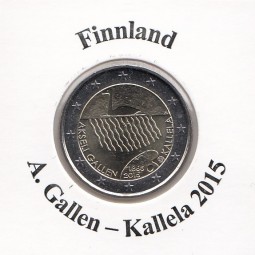 Finnland 2 € 2015, A. Gallen - Kallela, bankfrisch aus der Rolle