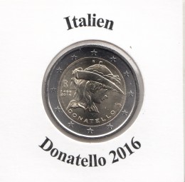 Italien 2 € 2016, Donatello, bankfrisch aus der Rolle