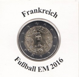 Frankreich 2 € 2016, Fußball EM, bankfrisch
