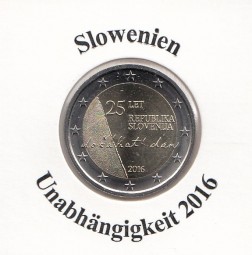 Slowenien 2 € 2016, Unabhängigkeit, bankfrisch