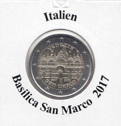 Italien 2 € 2017, Basilica San Marco, bankfrisch aus der Rolle