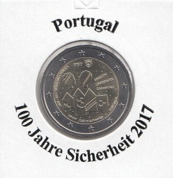 Portugal 2 € 2017, Sicherheit, bankfrisch aus der Rolle