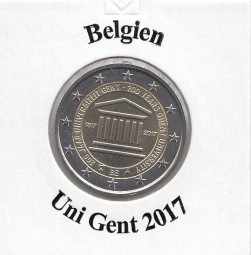 Belgien 2 € 2017, Uni Gent, bankfrisch