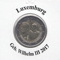 Luxemburg 2 € 2017, Wilhelm III, bankfrisch aus der Rolle