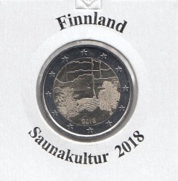 Finnland 2 € 2018, Saunakultur , bankfrisch aus der Rolle