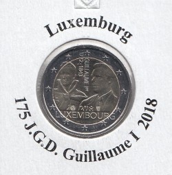Luxemburg 2 € 2018, Guillaume I, bankfrisch aus der Rolle