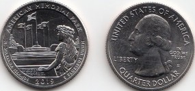 USA Quarter 2019, American Memorial, S, bankfrisch