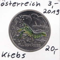 Österreich 3 € 2019, Krebs in Farbe