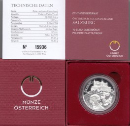 Österreich 10 € 2014, Salzburg, Silber, PP
