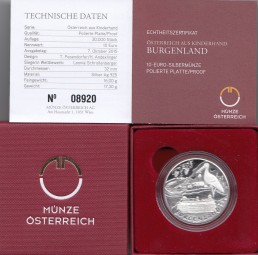 Österreich 10 € 2015, Burgenland, Silber PP