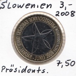 Slowenien 3 € 2008 Präsidentschaft, bankfrisch