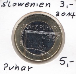 Slowenien 3 € 2014, Puhar, bankfrisch