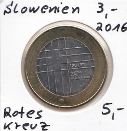 Slowenien 3 € 2016, Rotes Kreuz, bankfrisch