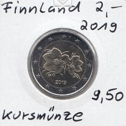 Finnland 2 € 2019 Kursmünze, bankfrisch aus der Rolle