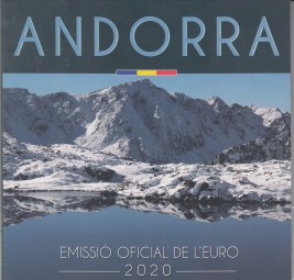 Andorra Kursmünzsatz 2020, im offiziellen Blister
