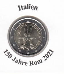 Italien 2 € 2021 150 Jahre Hauptstadt Rom, bankfrisch