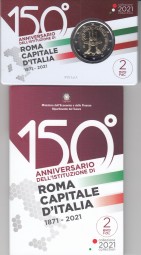Italien 2 € 2021, Hauptstadt Rom Coincard