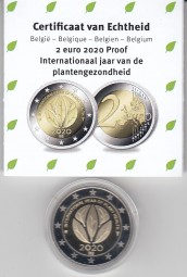 Belgien 2 € 2020, PP Pflanzengesundheit incl. Etui + Zertifikat
