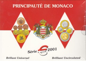 Monaco Kursmünzsatz 2001 ST