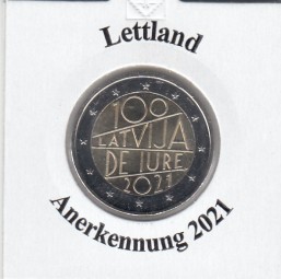 Lettland 2 € 2021, Anerkennung, bankfrisch
