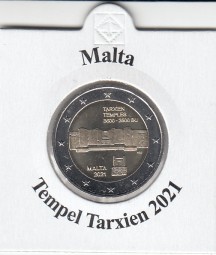 Malta 2 € 2021 Tempel Tarxien mit Prägezeichen F im Stern nur aus KMS