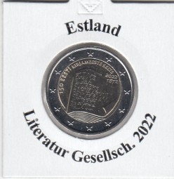 Estland 2 € 2022, Literatur Gesellschaft, bankfrisch