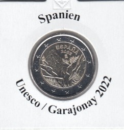 Spanien 2 € 2022, Unesco / Garajonay, bankfrisch