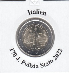 Italien 2 € 2022, Nationalpolizei, bankfrisch