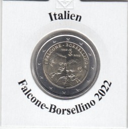 Italien 2 € 2022, Falcone + Borsallino, bankfrisch aus der Rolle