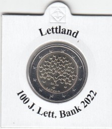 Lettland 2 € 2022, Lett. Bank, bankfrisch