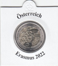 Österreich 2 € 2022, Erasmus, bankfrisch