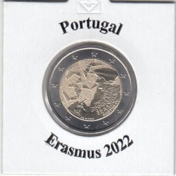Portugal 2 € 2022, Erasmus, bankfrisch aus der Rolle