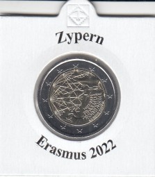 Zypern 2 € 2022, Erasmus, bankfrisch