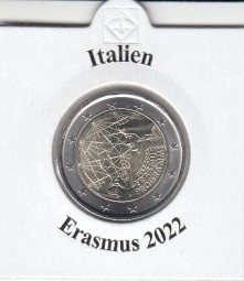 Italien 2 € 2022, Erasmus, bankfrisch