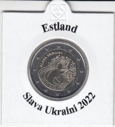 Estland 2 € 2022, Slava Ukraini, bankfrisch