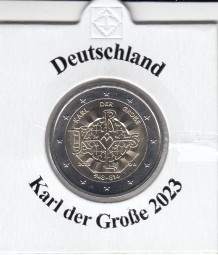 Deutschland 2 € 2023 Karl der Große, bankfrisch ( Buchstabe meiner Wahl )