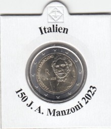 Italien 2 € 2023 Manzoni, bankfrisch aus der Rolle