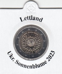 Lettland 2 € 2023 Ukrainische Sonnenblume, bankfrisch