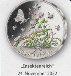 Deutschland 5 € 2022, Insektenreich, in Farbe
