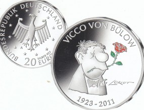 Deutschland 20 € 2023 Loriot ( Vicco von Bülow ) in Farbe, bankfrisch aus der Rolle